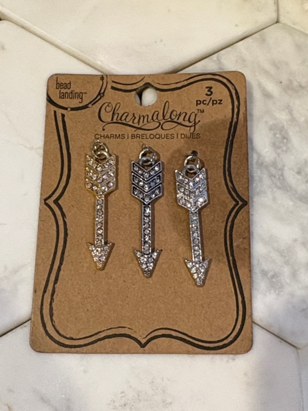 Charmalong Crystal Arrow Charms - (Gold & Silver)